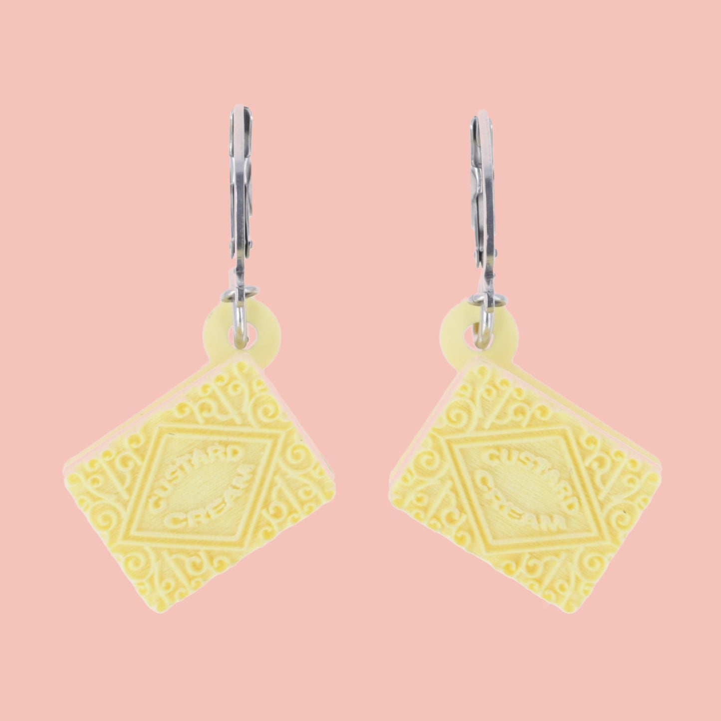 Custard Cream Biscuit Huggie Hoop Earrings