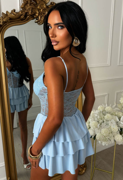 Darling Muse Blue Lace Playsuit