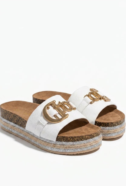 Divine Daydream White Embellished Sliders