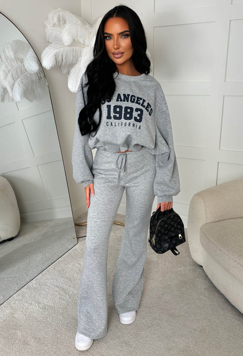 Easy Does It Grey Los Angeles Lounge Co-Ord Set
