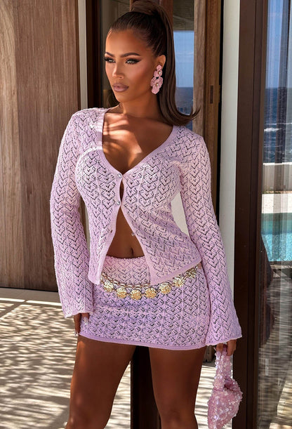 Exotic Glow Light Pink Crochet Top