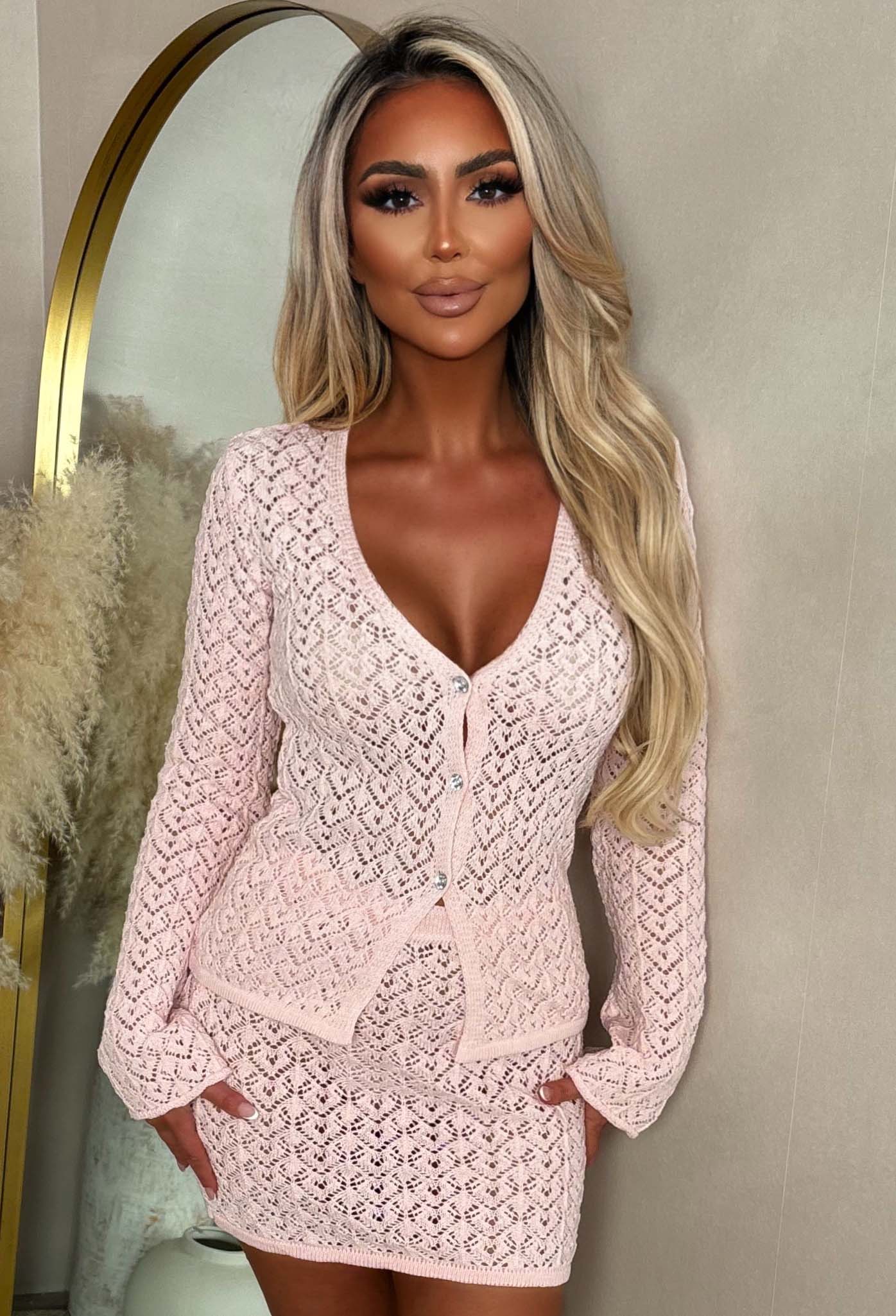 Exotic Glow Light Pink Crochet Skirt