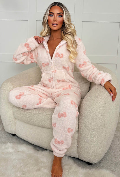 Fetch Dreams Pink Bow Print Onesie