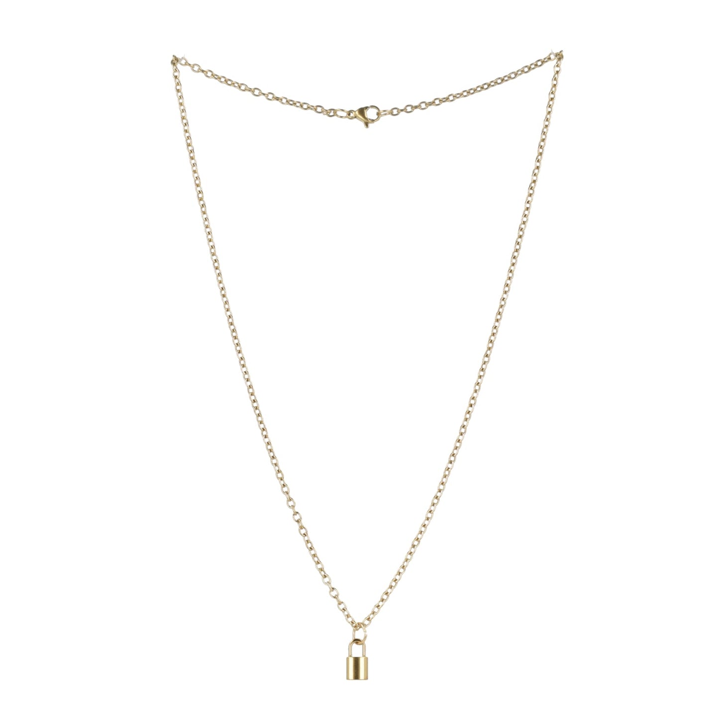 Dainty Padlock Necklace (Gold Plated)