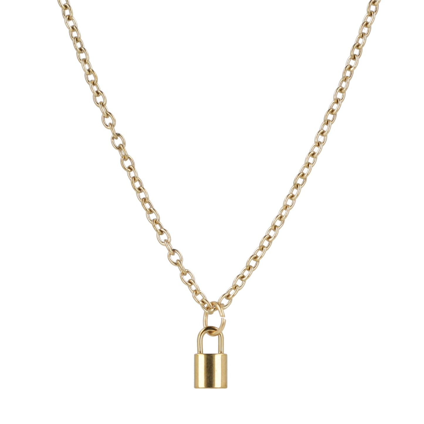 Dainty Padlock Necklace (Gold Plated)