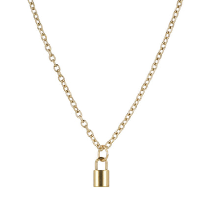 Dainty Padlock Necklace (Gold Plated)