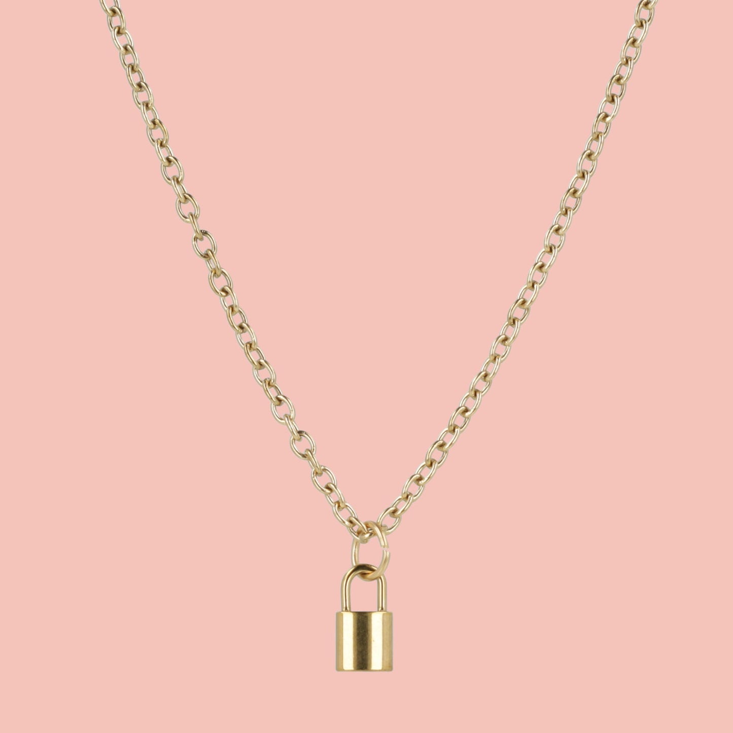 Dainty Padlock Necklace (Gold Plated)