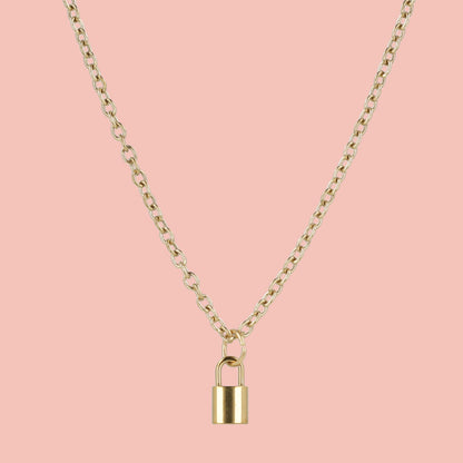 Dainty Padlock Necklace (Gold Plated)
