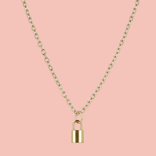 Dainty Padlock Necklace (Gold Plated)