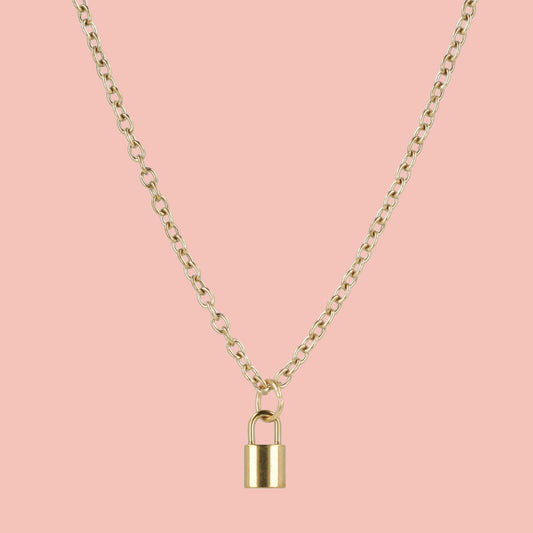 Dainty Padlock Necklace (Gold Plated)
