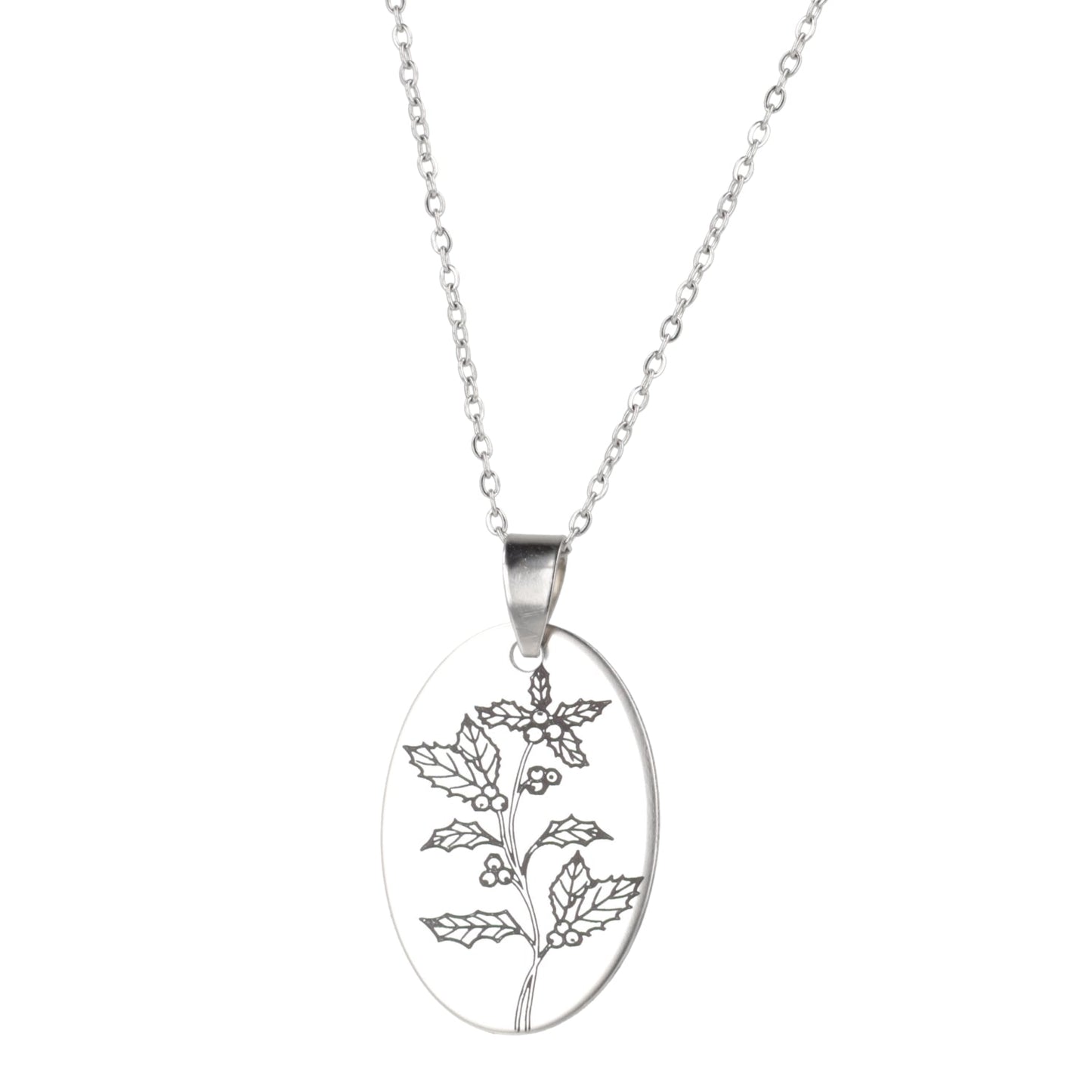 December Birth Flower Necklace - Holly