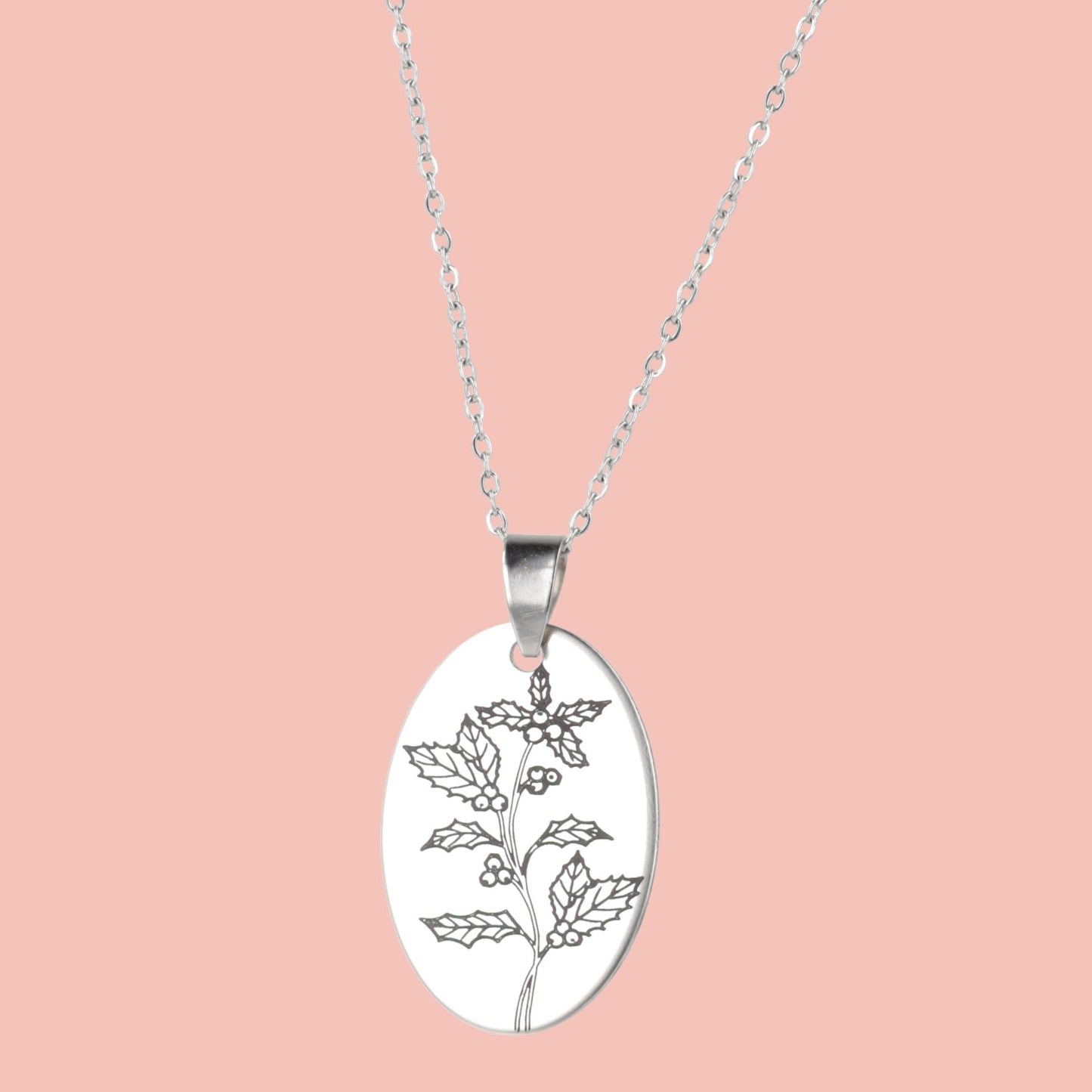 December Birth Flower Necklace - Holly