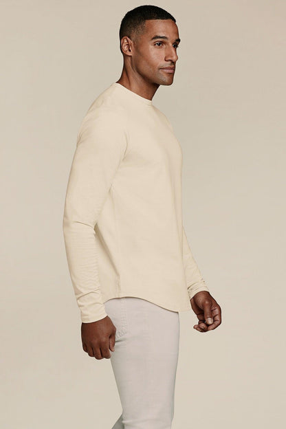 Long Sleeve Curved Hem T-Shirt | Bone