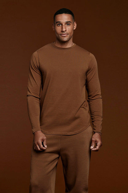 Long Sleeve Curved Hem T-Shirt