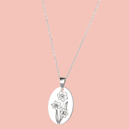 December Birth Flower Necklace - Narcissus