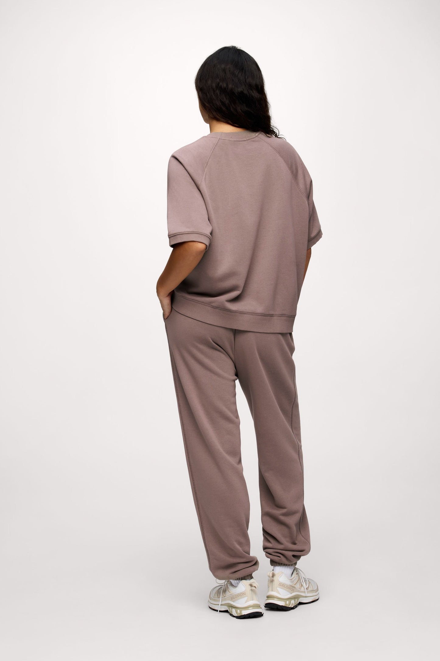 French Terry Short Sleeve Sweatshirt | Cocoa