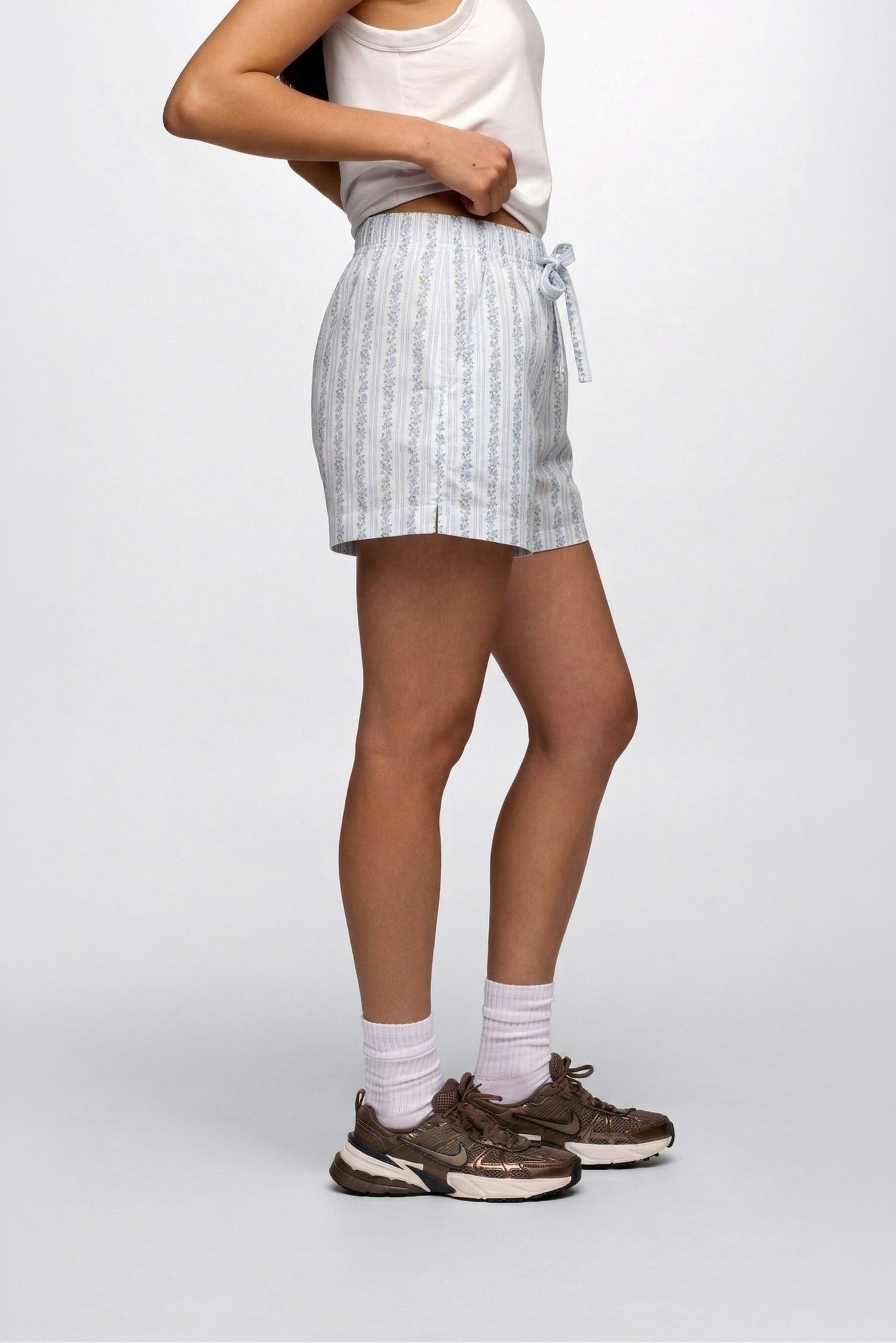Poplin Short | Floral Stripe