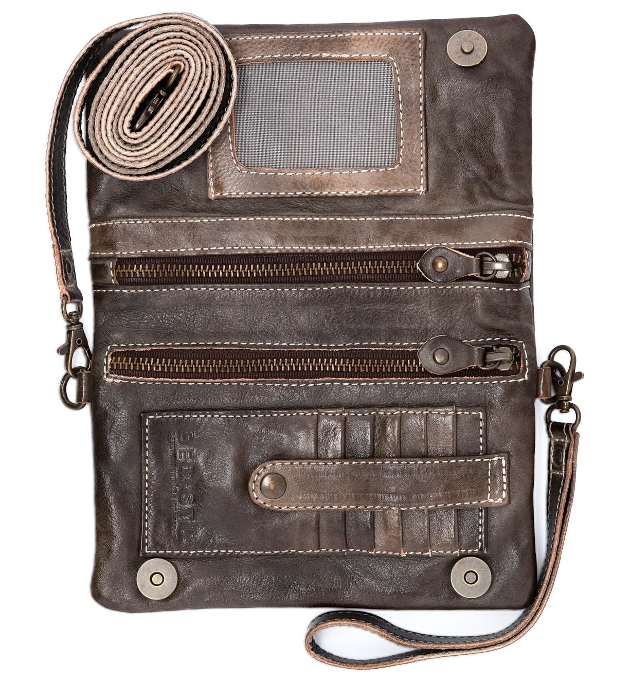 BedStu Cadence Crossbody, Taupe Rustic